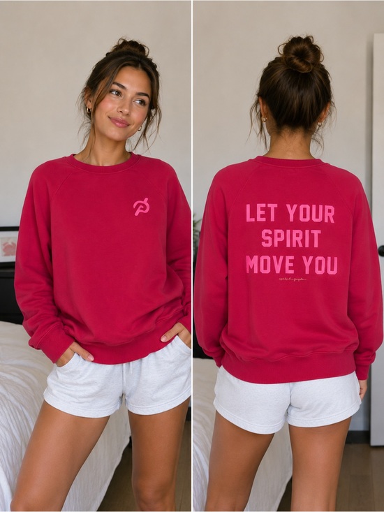 Peloton Sweaters - Peloton/Spiritual Gangster Raspberry Pink Graphic Sweatshirt